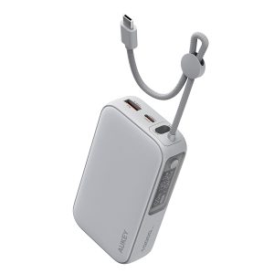 AUKEY Spark Sling 10000 Compact Fast Charging Power Bank  with Built-in USB-C Cable PB-Y47